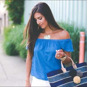 J Crew Chambray Off the Shoulder Top NWT!